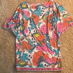 Trina Turk cold shoulder tunic top